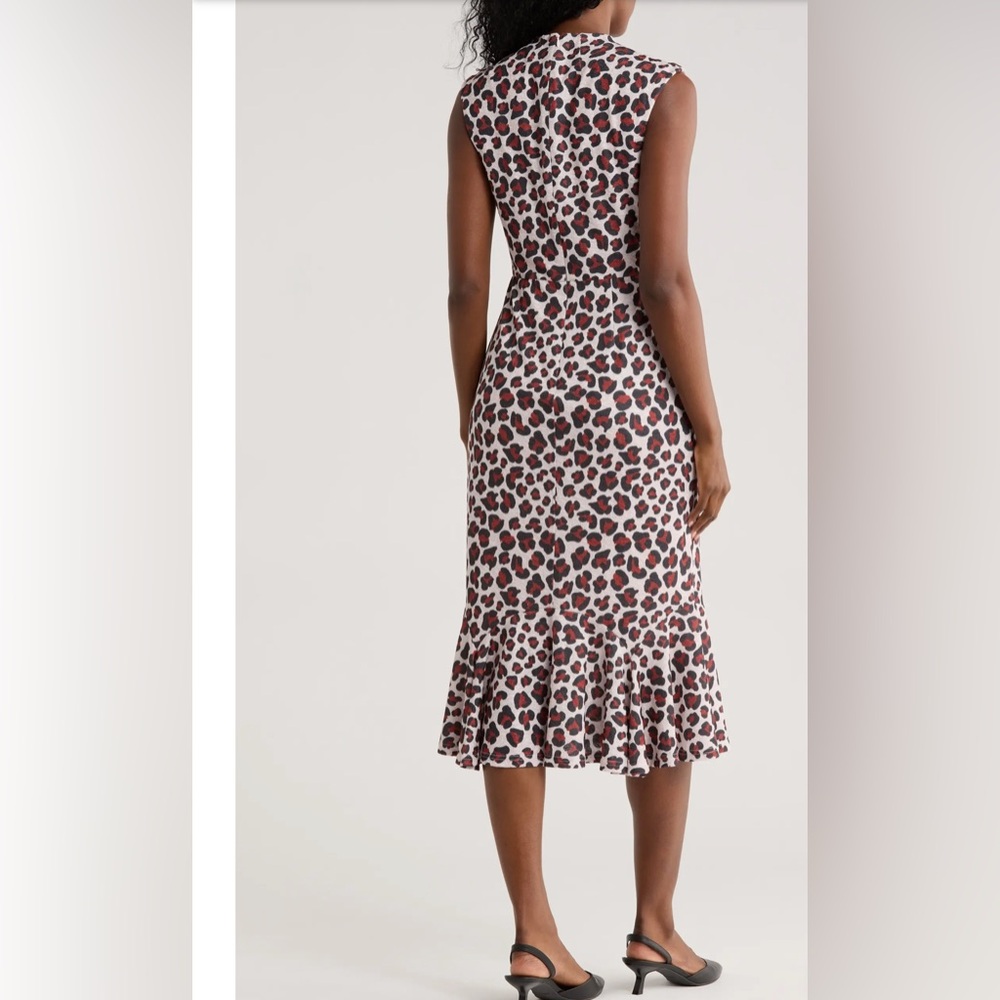 NWT Hutch White Midi Dress with Pink and Black Leopard Spots - Picture 2 of 7
